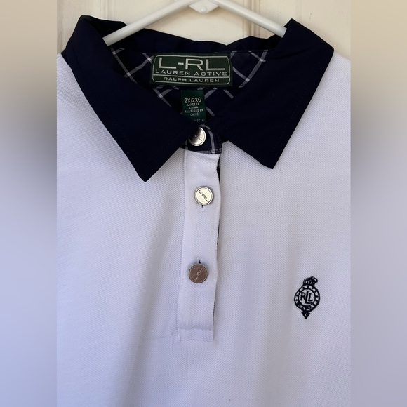 Lauren Ralph Lauren Women’s Polo Shirt White/Navy 2X - Picture 3 of 11